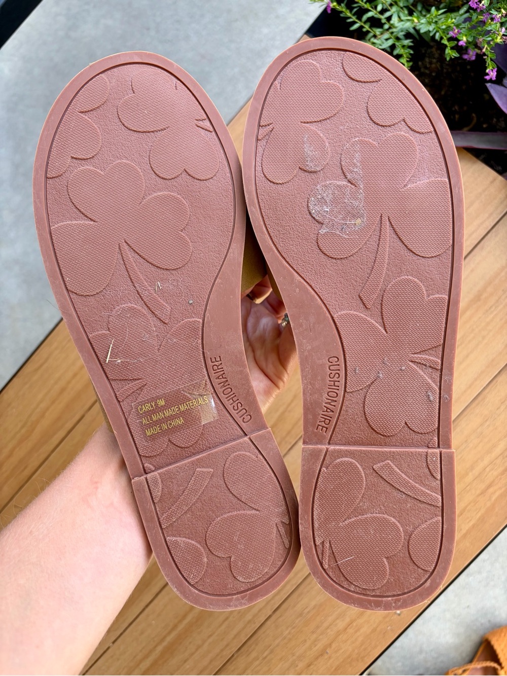 Women's Tan Slide Sandals with Wide Suede Strap - Picture 3 of 5